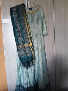 Seafoam Anarkali Set Elegant 
