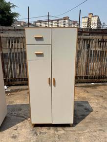 6ft Almari Baju Wardrobe 2 Door Drawer Cupboard