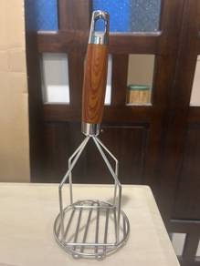 Solid Stainless Steel Wood Burger/Potato Press