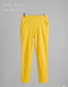 Yellow Pants - elastic waistband