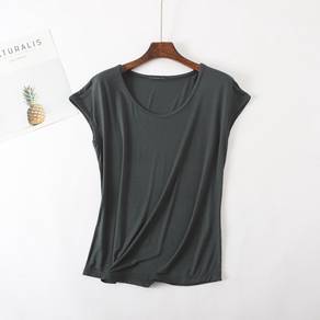 T shirt dark green Sleeveless Shirt neck Top