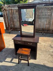 [Set] Solid Meja Solek Dressing Table + Kerusi Sto