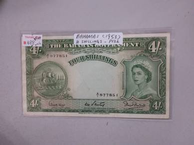 Bahamas 4 shillings 1953 A1  vf+