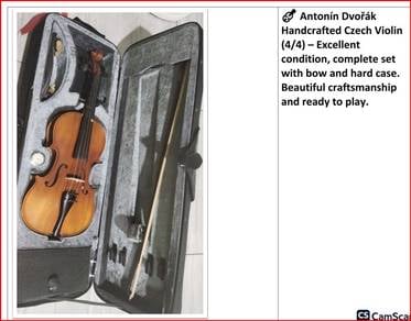Authentic 2007 Czech Antonín Dvořák Model 2 Violi
