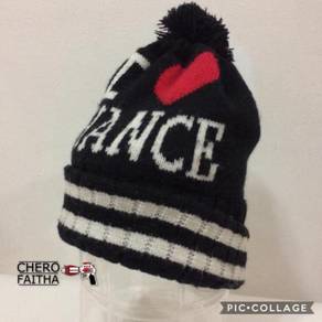 Topi l love chance snow winter beanie cap