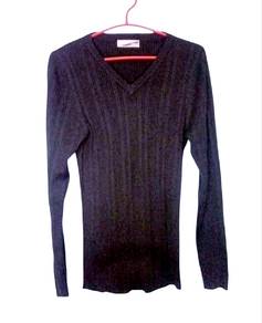 V-Neck Ribbed Sweater