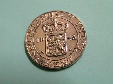 India 1/2 (half) Cent 1945