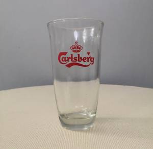 Vintage Carlsberg glass red writing