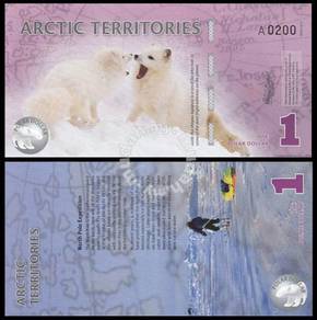 Arctic territories note 1 dollar 2012 polymer unc