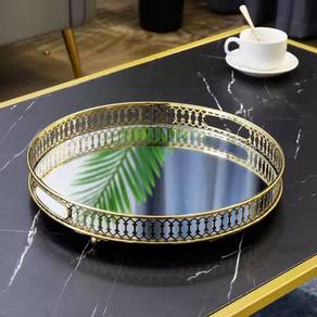 Golden Mirror Tray (32cm)