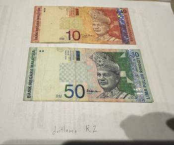 RM10 and RM50 Malaysian Ringgit Banknotes Ali sign