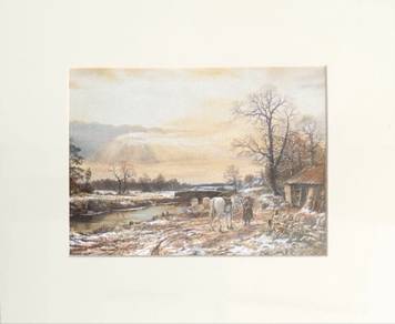 Vintage Decorative Art Print - Winter Countryside