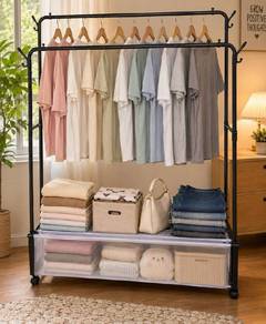 Double Clothes Hanger With Storage 
