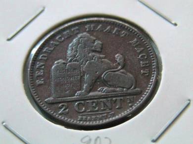 Belgium 2 Centimes 1902