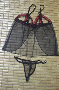 L1239 Sexy Sheer Open Bust Babydoll Sleepwear