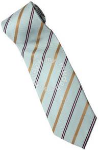 ELB9 Sky Blue Gold Pink Black Striped Neck Tie