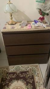 Dark Wood 3-Drawer Dresser