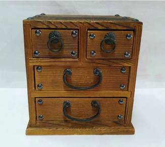 Antique Japanese Paulownia Wood TANSU Chest Storag