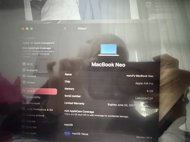 Macbook Neo Blush 512gb with touch id