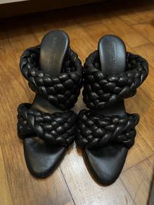 Bottega Veneta Black Padded Leather Mules Heels