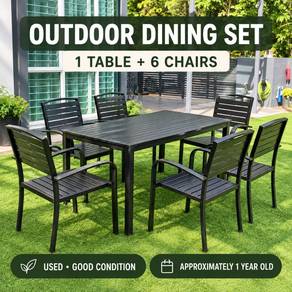 [Used] Outdoor Dining Table with Six Chairs