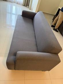 grey fabric 3 seater sofa with matching armchair