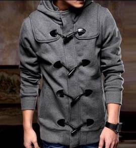 COOL HOODiE ZiPPER HORN BUTTON SWEATER JACKET 🔥