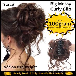 Messy Curly Bun Wig Claw Clip Easy Extension