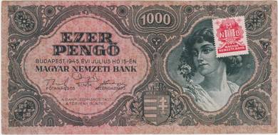 Hungary 1,000 Pengo Banknotes 1945 - Pick 118b xf