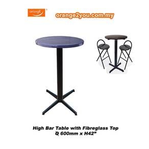 High Fibreglass Round Bar Table, high bar table, h