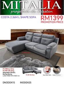 PET Friendly Easy Clean Fabric L Shape Sofa