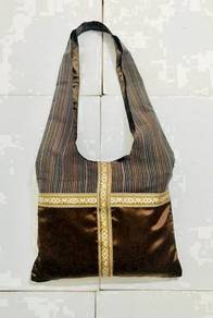 Cotton Shoulder Bag with Songket Trimmings
