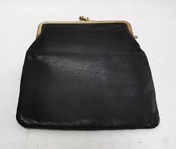 Vintage leather wallet, lock coin purse