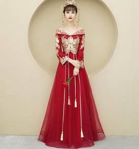 Red gold kua wedding bridal prom dress gown RBP154