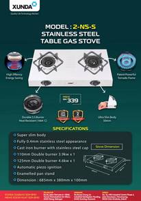 Stainless Steel Table Gas Stove (2-N5-S)