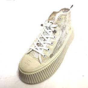 Cream Lace Platform Sneaker