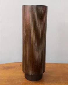 Vintage retro wooden footed vase