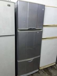 Grey 3 Doors Fridge National Refrigerator Freezer