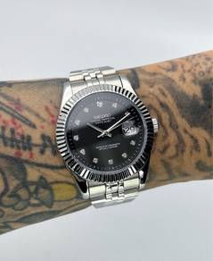 Custom Seiko Mod 41mm Black Diamond DateJust