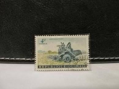 1961 Mali Stamp Rice Field Machine Agriculture