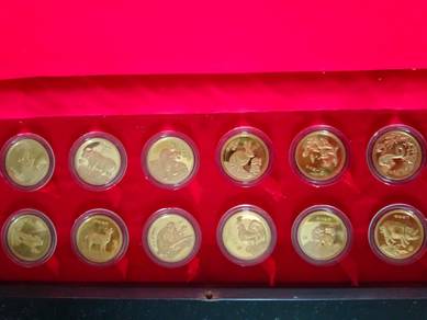 12 Chinese Zodiac Gold Coins by Royal Mint
