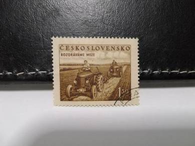 1951 Czechoslovakia Stamp Tractor Farming