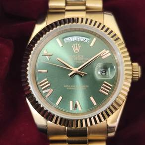 Rlx day date rose gold olive dial