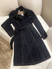 Burberry Brit “Bramdale” Denim Long Trench Coat