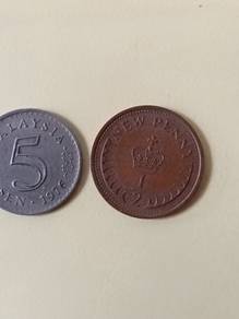 1972 half new penny Australia syiling 