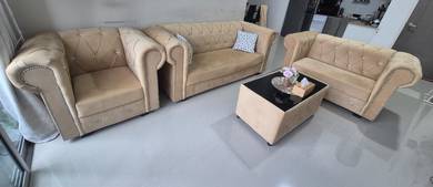 Chesterfield velvet sofa 3seater 2seater 1 seater 
