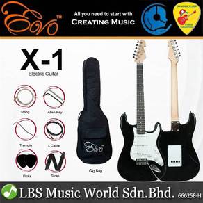 Evo X-1-BK Stratocaster Electric Guitar Linden