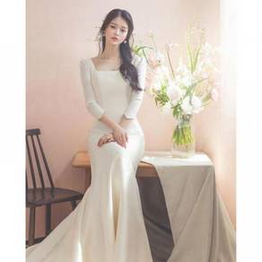 White long sleeve wedding bridal dress gown RB2149