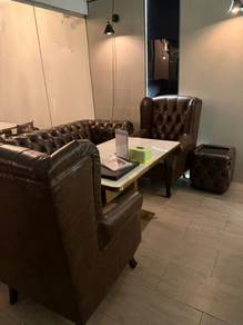 Chesterfield sofa 3+1+1,coffee table, marble table