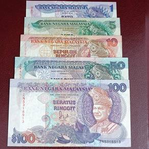 Malaysia Old Banknote Rm100 One Set 5 Pieces 